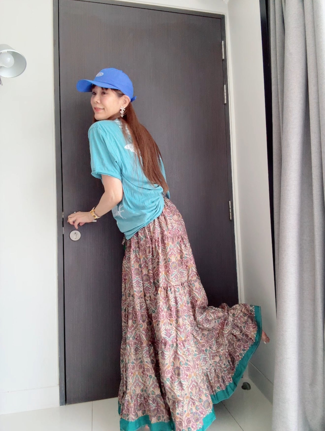 【枚数限定】インドシルク綿スカート/ワイドパンツ