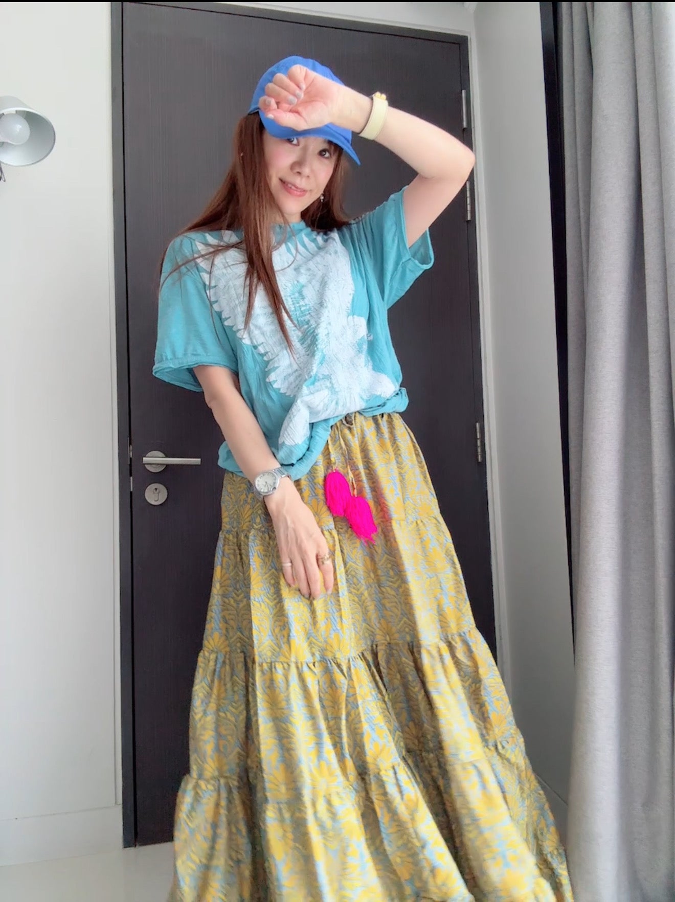 【枚数限定】インドシルク綿スカート/ワイドパンツ