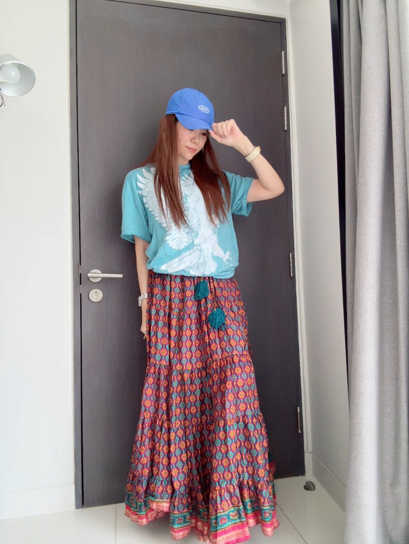 【枚数限定】インドシルク綿スカート/ワイドパンツ