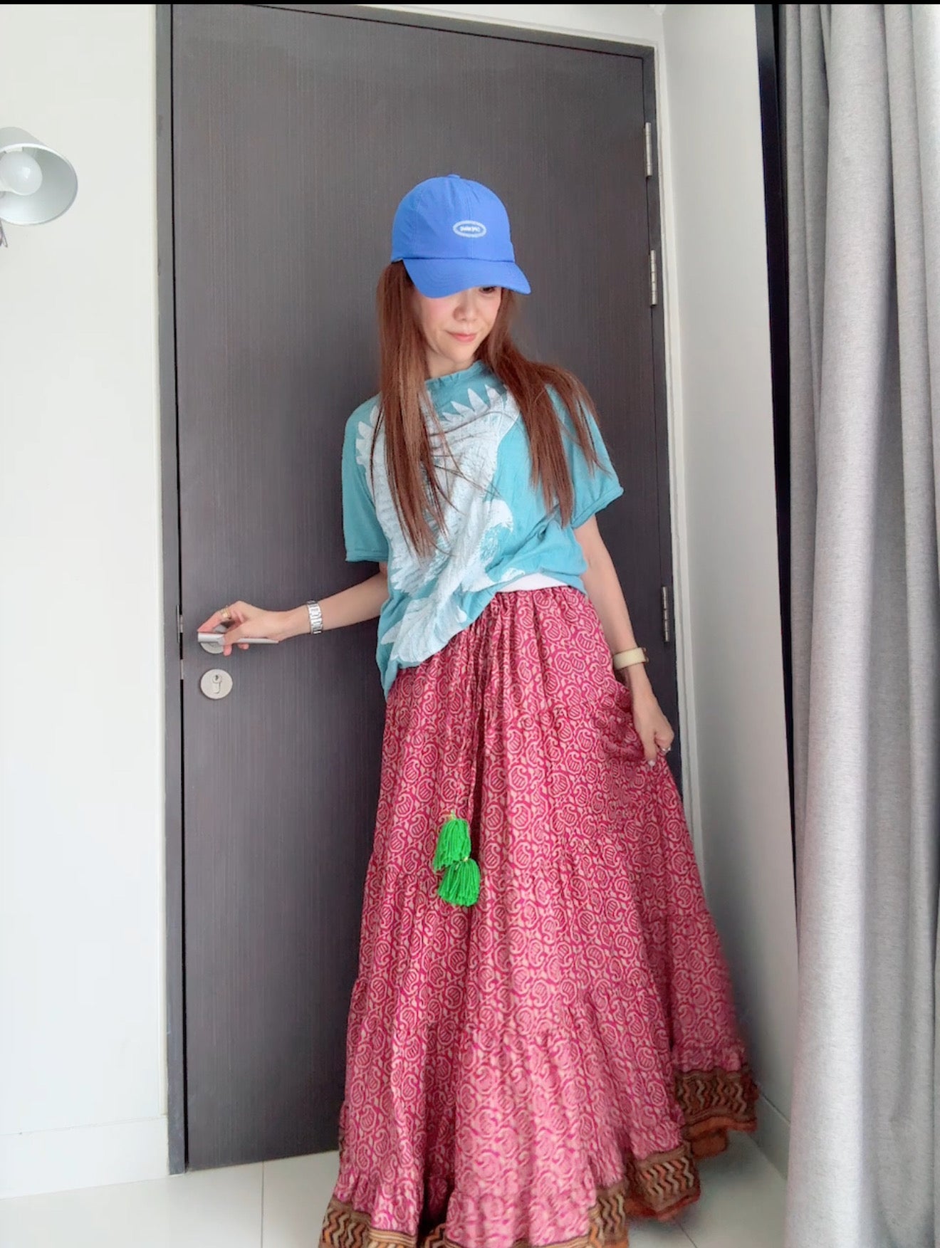 【枚数限定】インドシルク綿スカート/ワイドパンツ