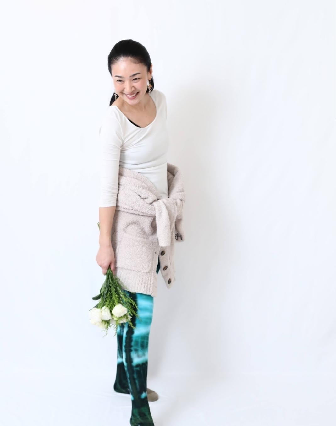 [Most popular] Tie-dyed white line soft leggings